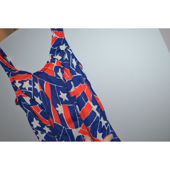 Vintage Swim Suit Red White Blue One Piece - Picture 2 of 5
